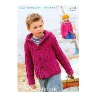 Sirdar Childrens Cardigans Supersoft Knitting Pattern 2334 Aran