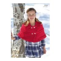Sirdar Girls Cape Supersoft Knitting Pattern 2364 Aran