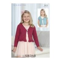 Sirdar Girls Cardigans Soukie Knitting Pattern 2418 DK