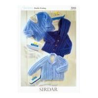 Sirdar Baby Cardigans & Jacket Knitting Pattern 3044 DK