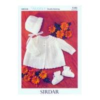 Sirdar Baby Matinee Coat, Hat & Booties Knitting Pattern 3191 DK