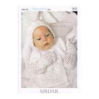 Sirdar Baby Matinee Coat, Hat, Shawl, Mittens & Booties Knitting Pattern 3421 3 Ply
