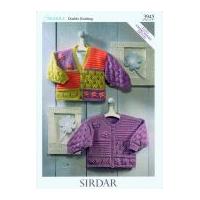 Sirdar Baby Cardigans Knitting Pattern 3945 DK