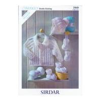 Sirdar Baby Jacket, Hat, Mittens & Booties Knitting Pattern 3949 DK
