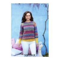 Sirdar Ladies Sweater Knitting Pattern 7170 Aran