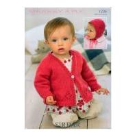 Sirdar Baby Cardigan & Bonnet Knitting Pattern 1206 4 Ply