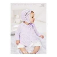 Sirdar Baby Coat & Bonnet Pearls Knitting Pattern 1280 DK