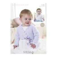 Sirdar Baby Wrap Cardigans Crochet Pattern 1298 DK