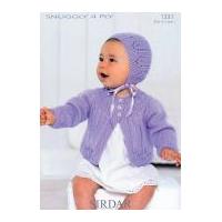 Sirdar Baby Cardigan & Bonnet Knitting Pattern 1331 4 Ply