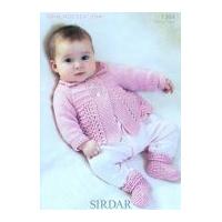 Sirdar Baby Cardigan & Booties Knitting Pattern 1364 DK