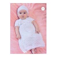 sirdar baby christening dress bonnet knitting pattern 1370 4 ply