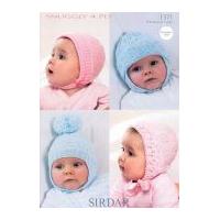 Sirdar Baby Hats Knitting Pattern 1371 4 Ply