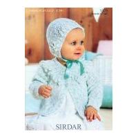 Sirdar Baby Cardigan & Bonnet Knitting Pattern 1375 DK