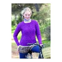 Sirdar Ladies Sweater Click Knitting Pattern 9857 DK