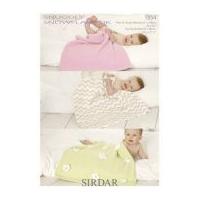 Sirdar Baby Blankets Snowflake Knitting Pattern 1854 DK