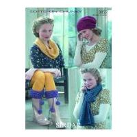 sirdar ladies girls hat scarf snood boot cuffs softspun knitting patte ...