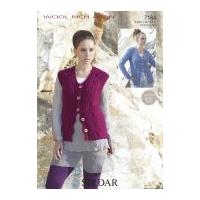 Sirdar Ladies Cardigan & Waistcoat Wool Rich Knitting Pattern 7184 Aran