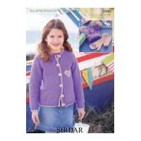 Sirdar Girls Cardigan, Hat & Mittens Supersoft Knitting Pattern 2446 Aran