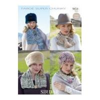 sirdar ladies hat scarves faroe knitting pattern 9654 super chunky
