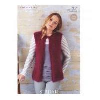 sirdar ladies girls gilets ophelia knitting pattern 7314 chunky