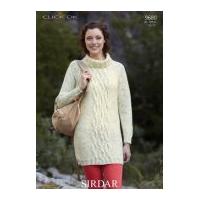 Sirdar Ladies Sweater Dress Click Knitting Pattern 9680 DK