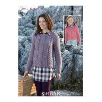 sirdar ladies girls sweaters knitting pattern 9672 super chunky