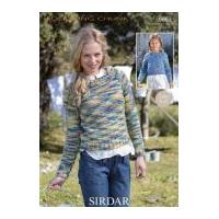 sirdar ladies girls sweaters knitting pattern 9663 chunky