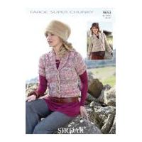 Sirdar Ladies Cardigans Faroe Knitting Pattern 9653 Super Chunky