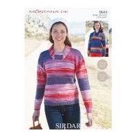 Sirdar Ladies Sweaters Montana Knitting Pattern 9644 DK