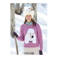 Sirdar Ladies Picture Sweater Wash 'n' Wear Knitting Pattern 9632 DK