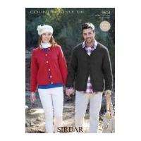 Sirdar Ladies & Mens Cardigans Country Style Knitting Pattern 9613 DK