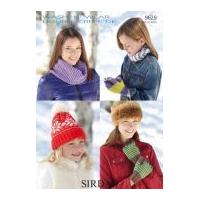 Sirdar Ladies & Girls Hat, Gloves & Snood Wash 'n' Wear Knitting Pattern 9629 DK