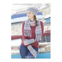 Sirdar Ladies Hat, Scarf & Mittens Knitting Pattern 7106 Chunky