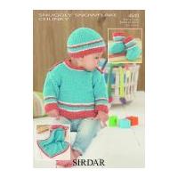 Sirdar Baby Sweater, Hat, Booties & Blanket Snowflake Knitting Pattern 4649 Chunky