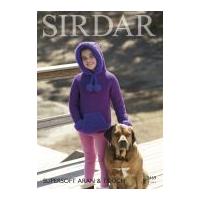 Sirdar Girls Hooded Sweater Supersoft Knitting Pattern 2469 Aran