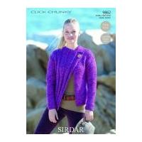 Sirdar Ladies Jacket Click Knitting Pattern 9862 Chunky
