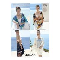Sirdar Ladies Wraps & Shawls Cotton Crochet Pattern 7074 DK