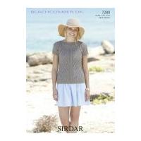 sirdar ladies girls tops beachcomber knitting pattern 7280 dk