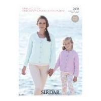 Sirdar Ladies & Girls Cardigans Snowflake Knitting Pattern 7050 Chunky