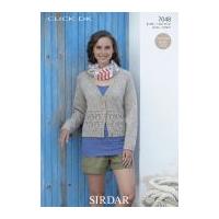 Sirdar Ladies Cardigan Click Knitting Pattern 7048 DK