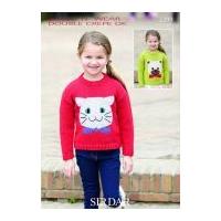 Sirdar Girls Picture Sweaters Wash 'n' Wear Knitting Pattern 2399 DK