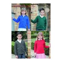 Sirdar Childrens School Sweaters & Cardigans Wash 'n' Wear Knitting Pattern 2398 DK