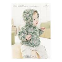 Sirdar Baby Hooded Sweater Snowflake Knitting Pattern 1413 Chunky