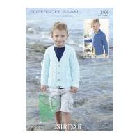 Sirdar Boys Cardigans Supersoft Knitting Pattern 2406 Aran