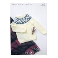 Sirdar Childrens Sweaters Knitting Pattern 2419 Aran