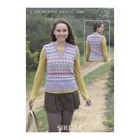 Sirdar Ladies Tank Top Country Style Knitting Pattern 7122 DK
