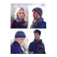 sirdar ladies mens hats scarf snood sylvan knitting pattern 7485 chunk ...