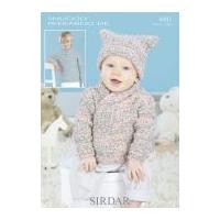 Sirdar Baby Sweaters & Hat Peekaboo Knitting Pattern 4487 DK