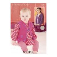 Sirdar Baby Cardigan & Waistcoat Crochet Pattern 4473 4 Ply