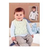 Sirdar Baby Sweater & Tank Top Snuggly Spots Knitting Pattern 4566 DK